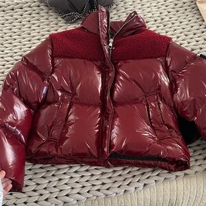 Women’s Burgundy Puffer Jacket - Silk Maison